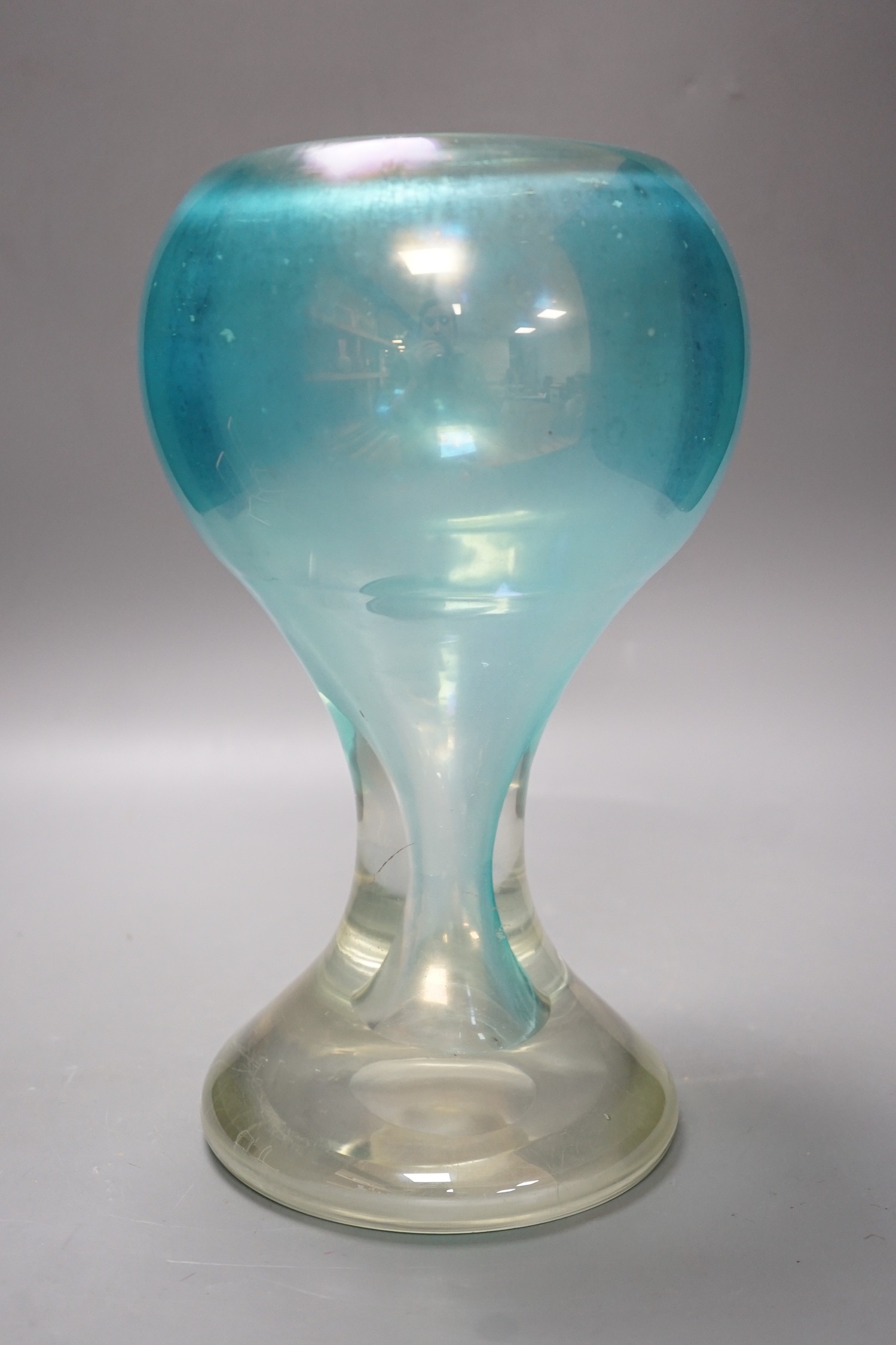 A Studio iridescent cased glass vase, 29cm